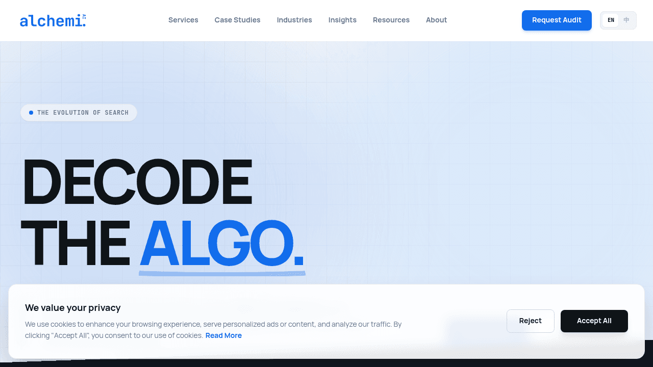 Alchemi.ai interface screenshot showing main features and user interface