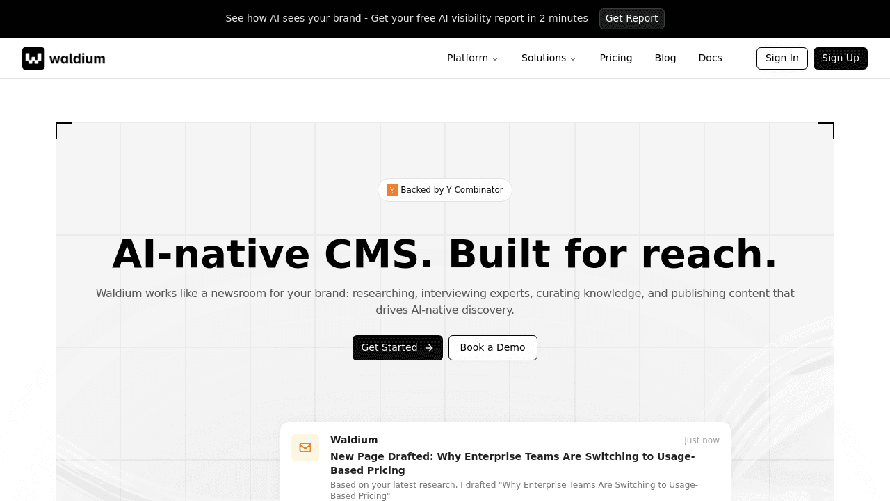 Blogwald interface screenshot showing main features and user interface
