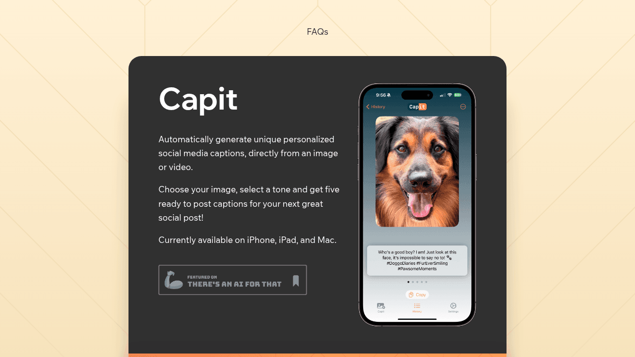 Capit interface screenshot showing main features and user interface