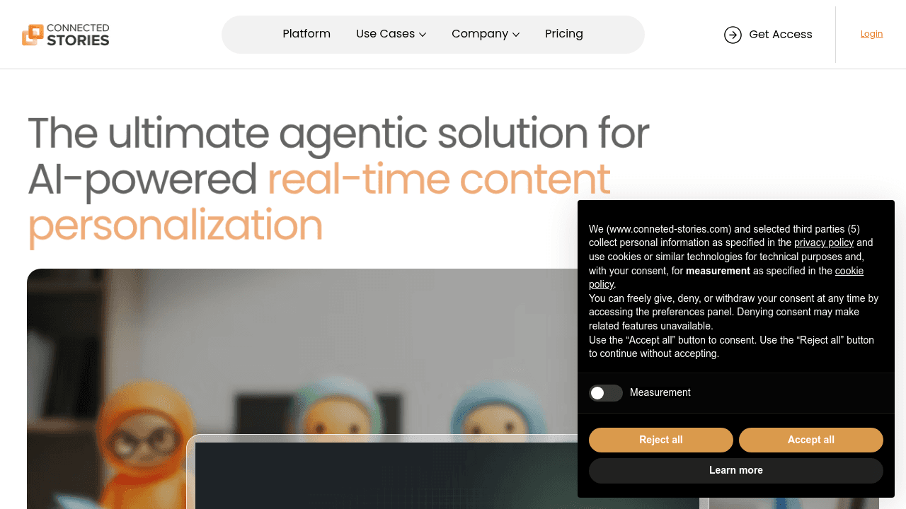 Connected-Stories GenAIssance interface screenshot showing main features and user interface