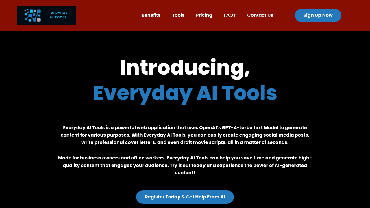 Everyday AI Tools interface screenshot showing main features and user interface