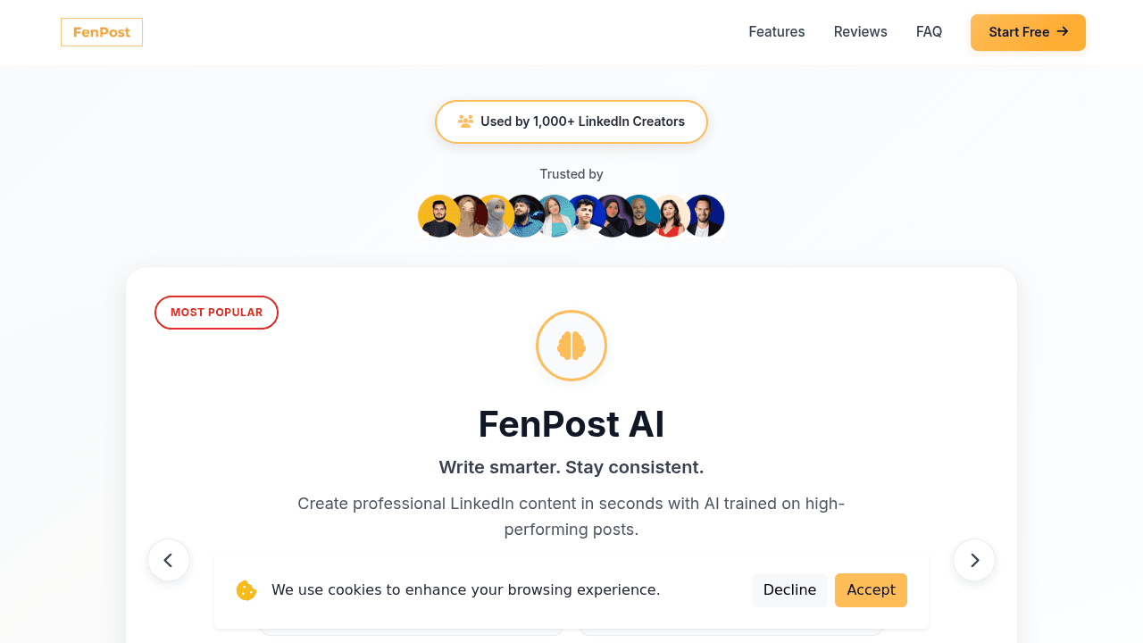 FenPost interface screenshot showing main features and user interface