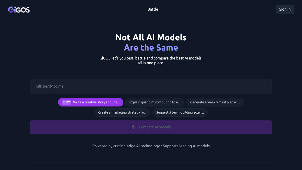GiGOS interface screenshot showing main features and user interface
