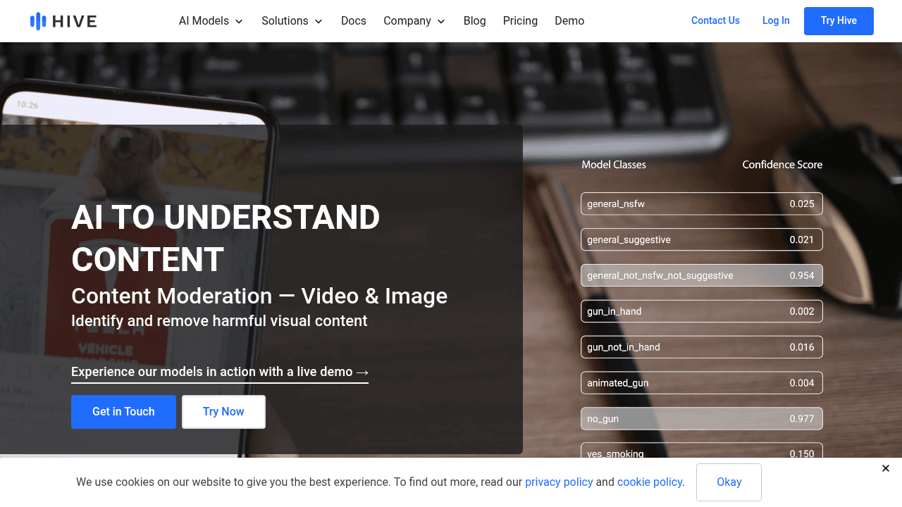Hive interface screenshot showing main features and user interface
