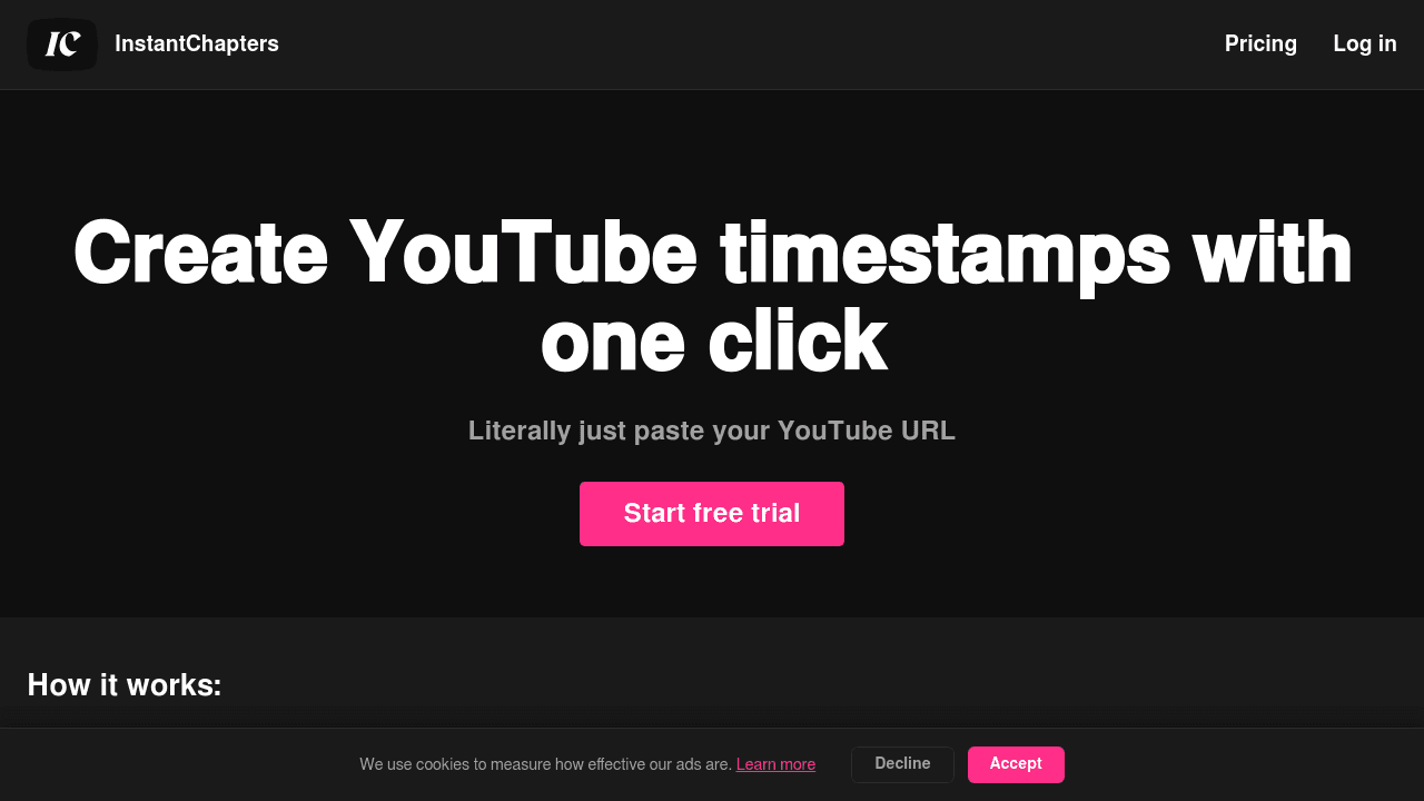 Instant Chapters interface screenshot showing main features and user interface