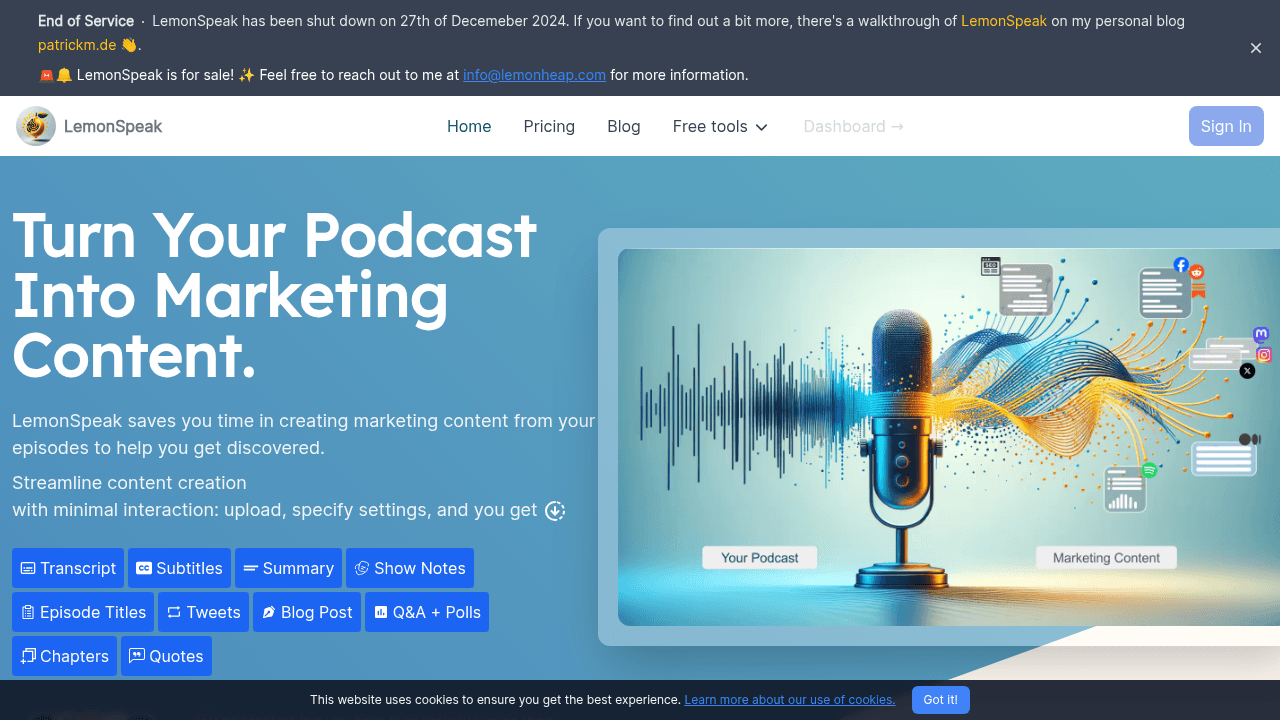 Lemonspeak interface screenshot showing main features and user interface