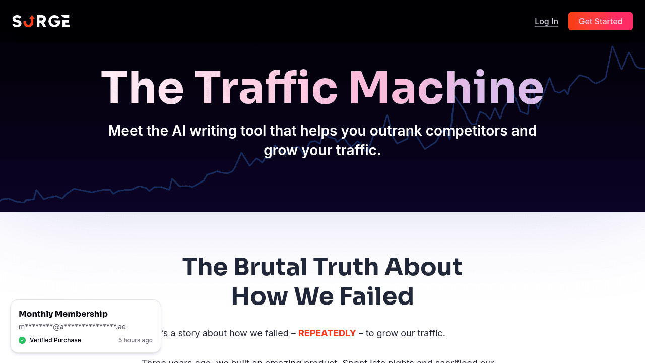 Longform AI interface screenshot showing main features and user interface
