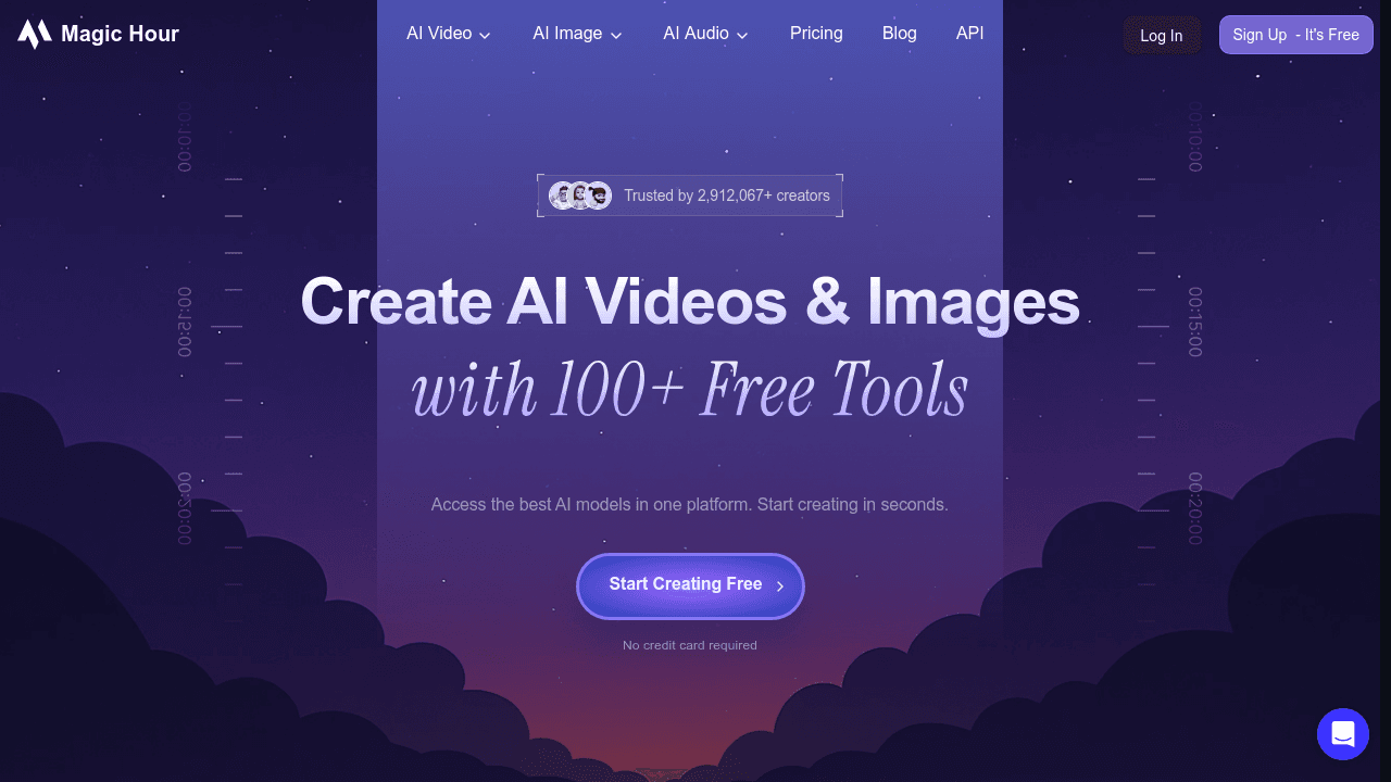 Magic Hour interface screenshot showing main features and user interface