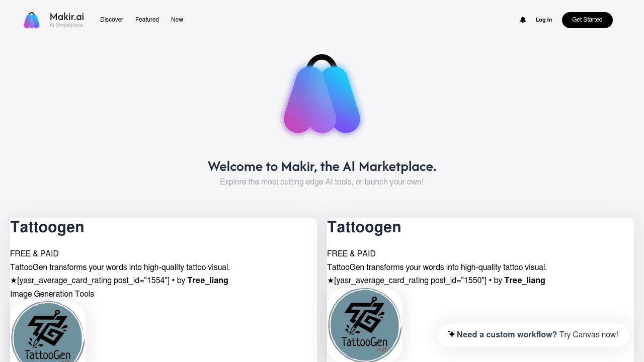 Makir.ai interface screenshot showing main features and user interface