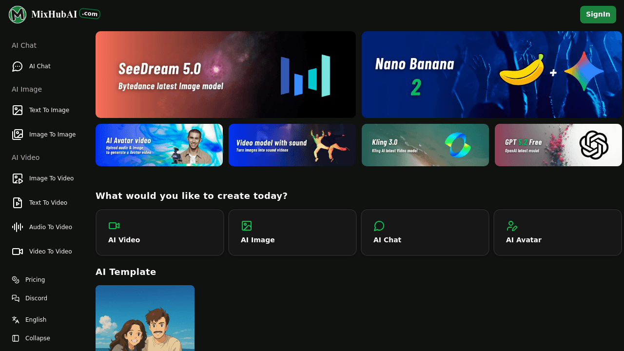 MixHub AI interface screenshot showing main features and user interface