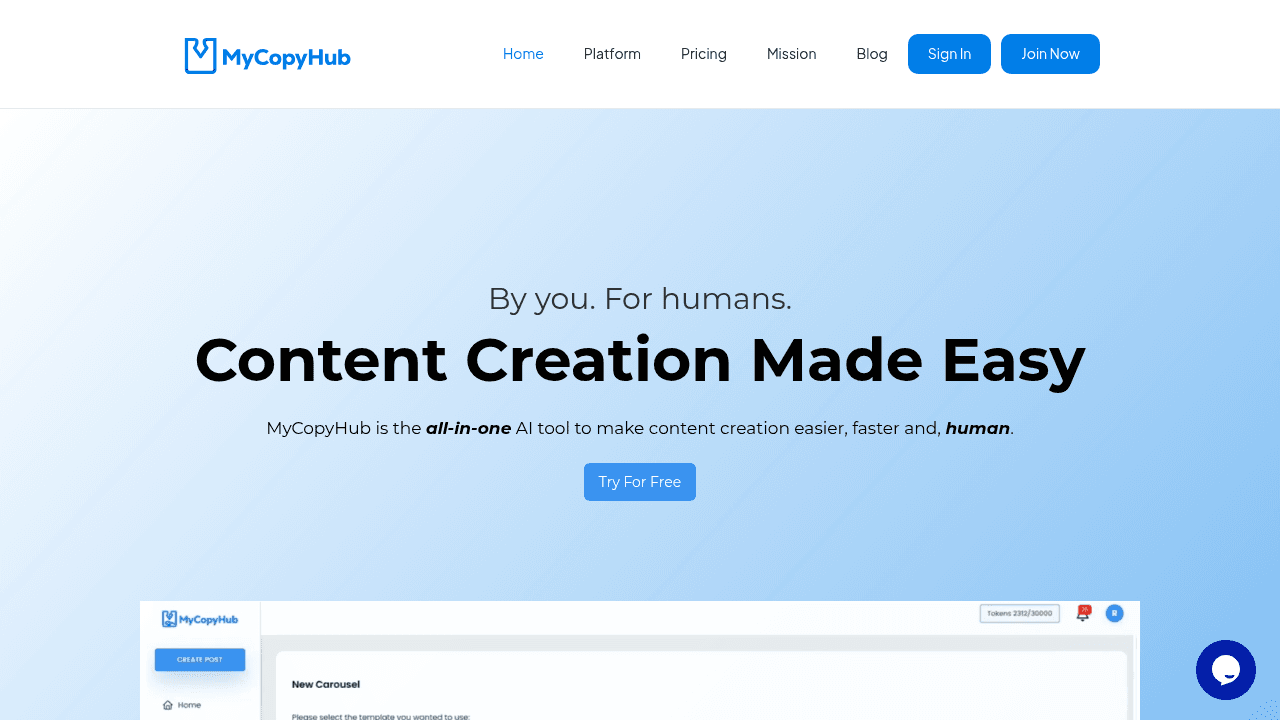 MyCopyHub interface screenshot showing main features and user interface