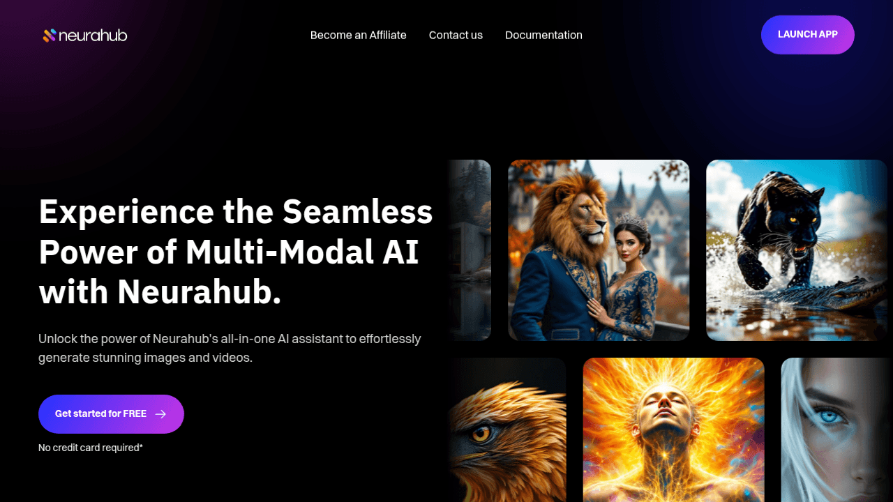 Neurahub interface screenshot showing main features and user interface