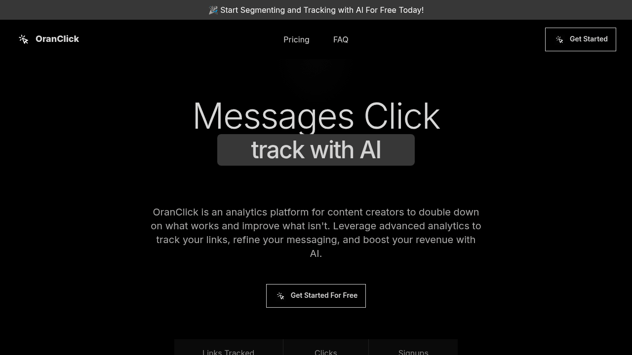 OranClick interface screenshot showing main features and user interface