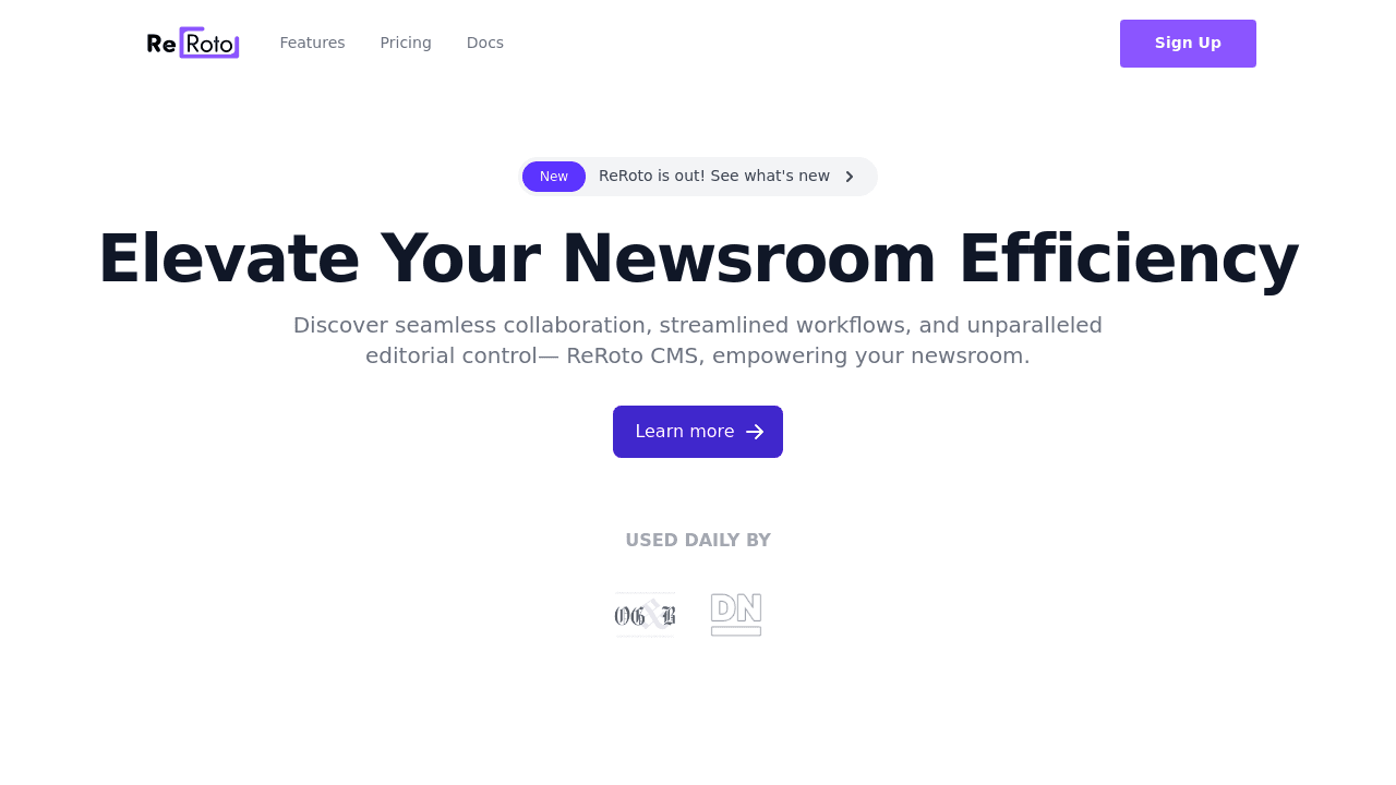 ReRoto interface screenshot showing main features and user interface