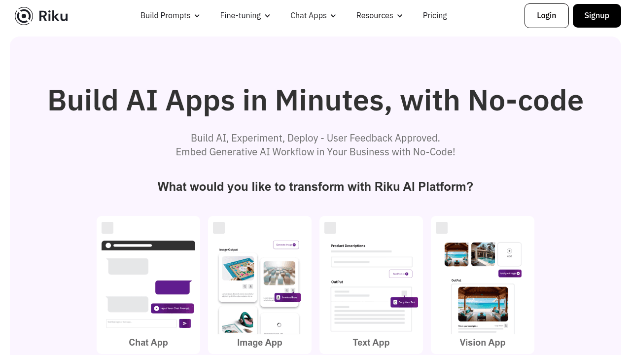 Riku interface screenshot showing main features and user interface