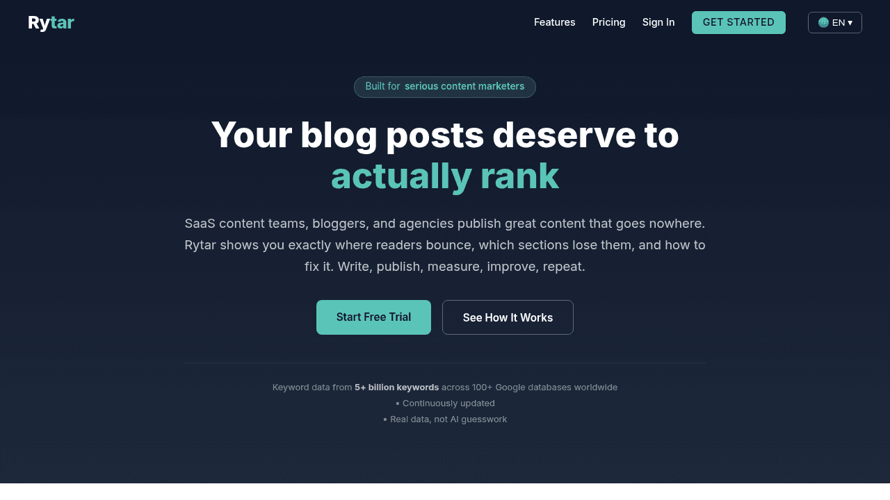 Rytar interface screenshot showing main features and user interface