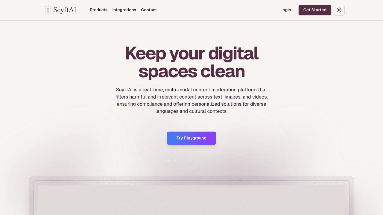 SeyftAI interface screenshot showing main features and user interface