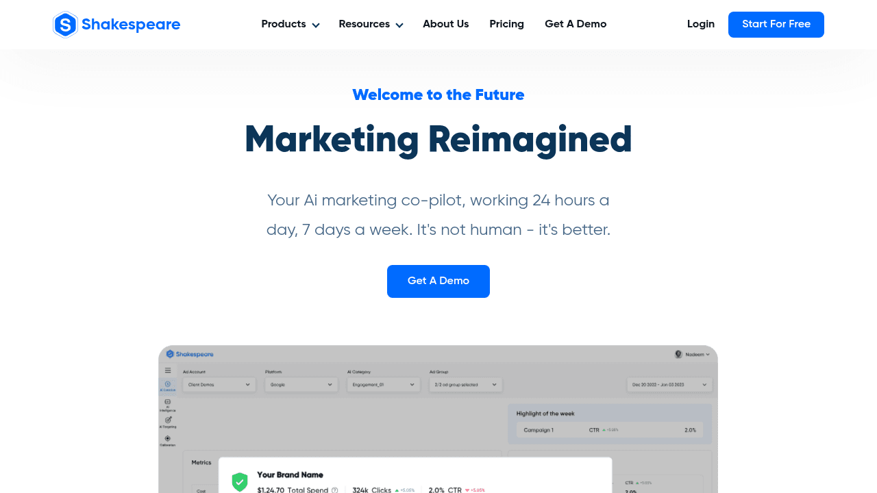 Shakespeare interface screenshot showing main features and user interface