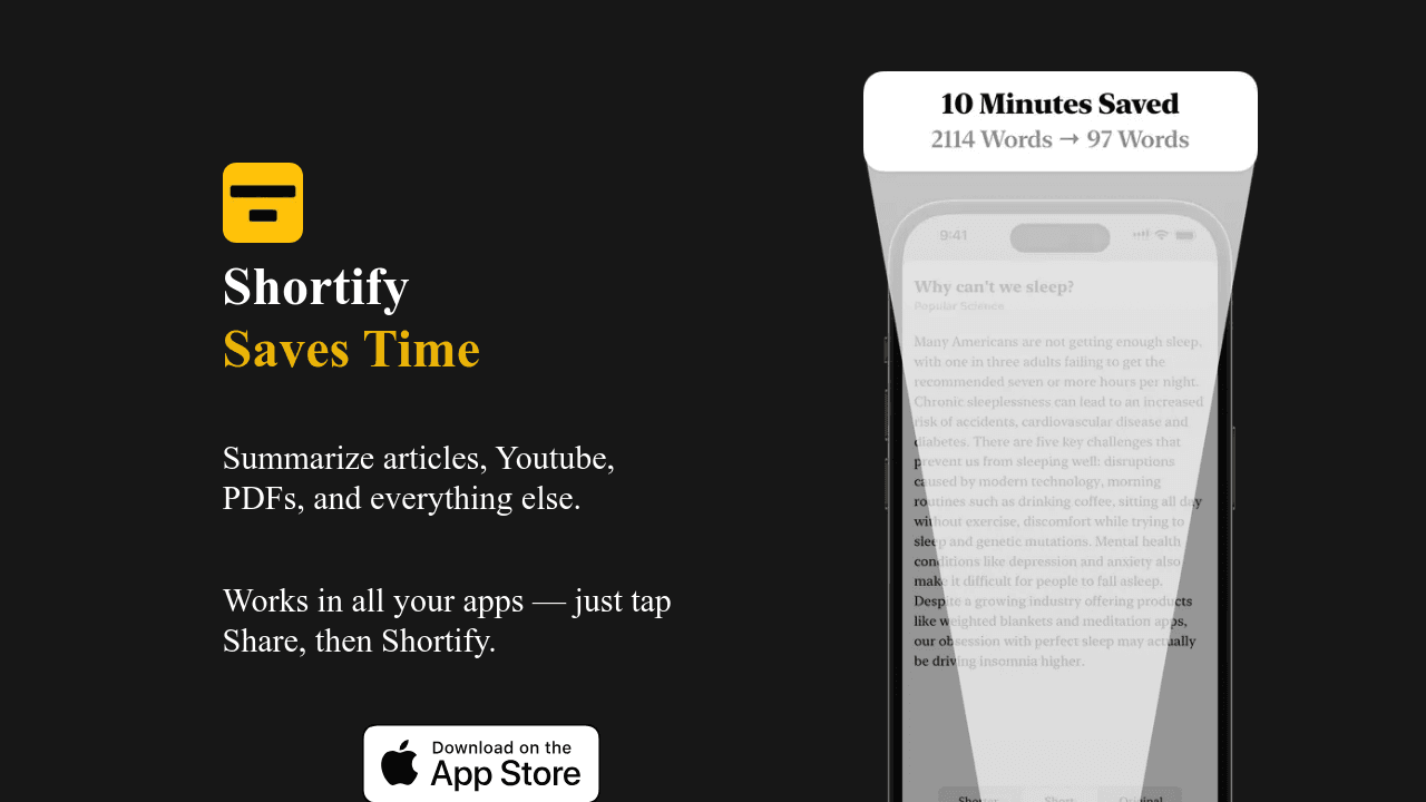 Shortify interface screenshot showing main features and user interface