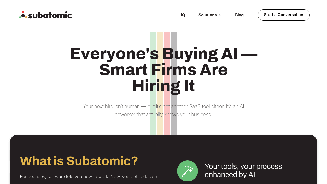 Subatomic interface screenshot showing main features and user interface