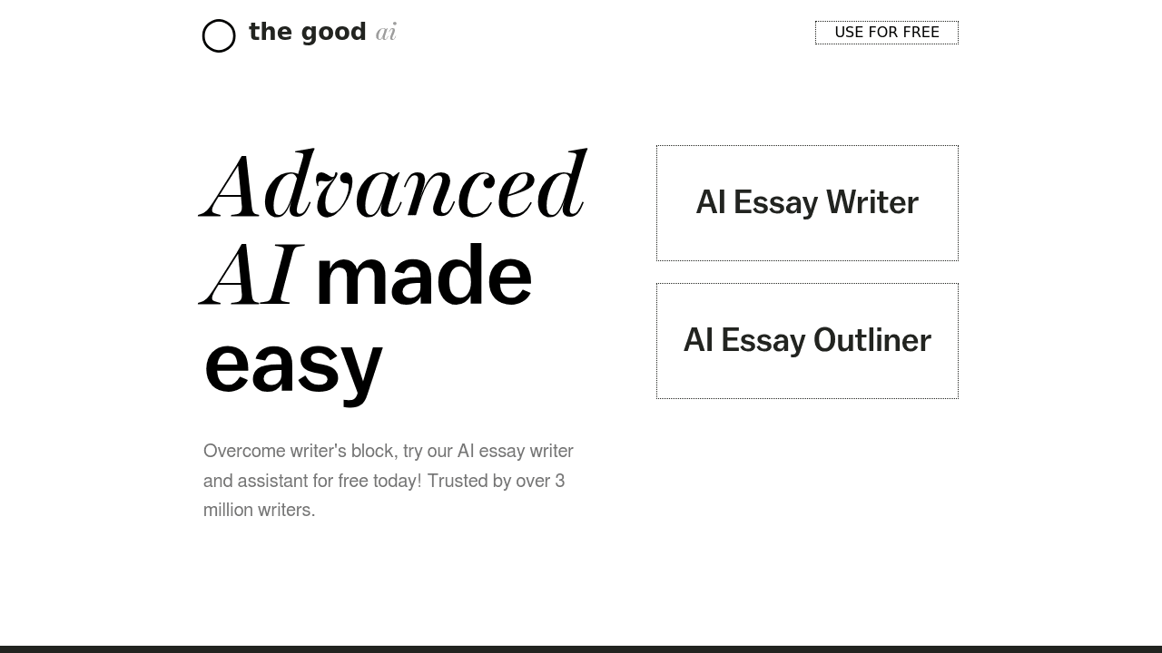 The-good-AI interface screenshot showing main features and user interface
