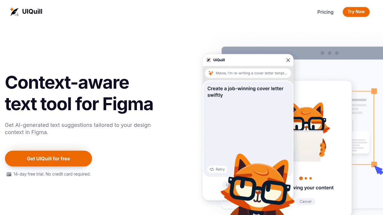 Uiquill interface screenshot showing main features and user interface