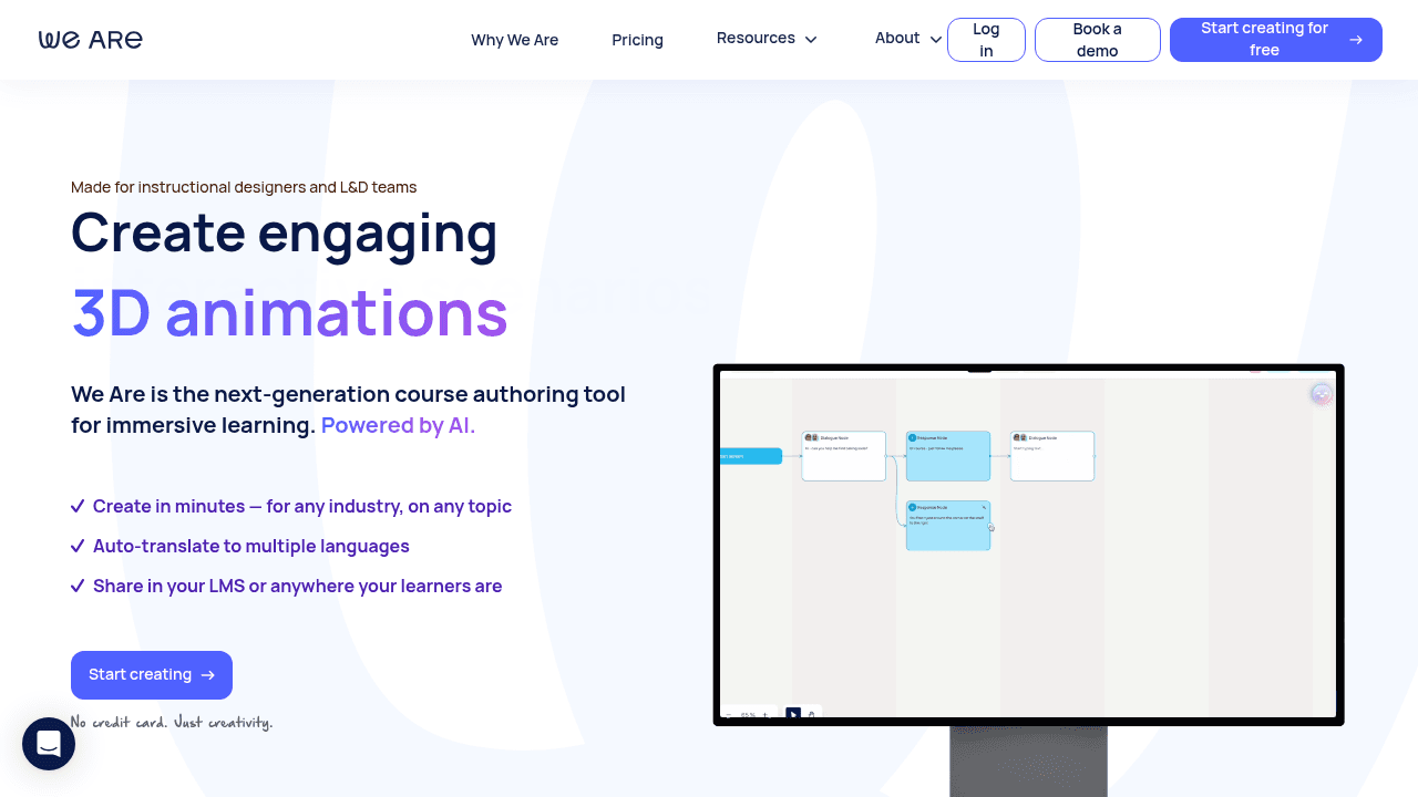 We Are Learning interface screenshot showing main features and user interface
