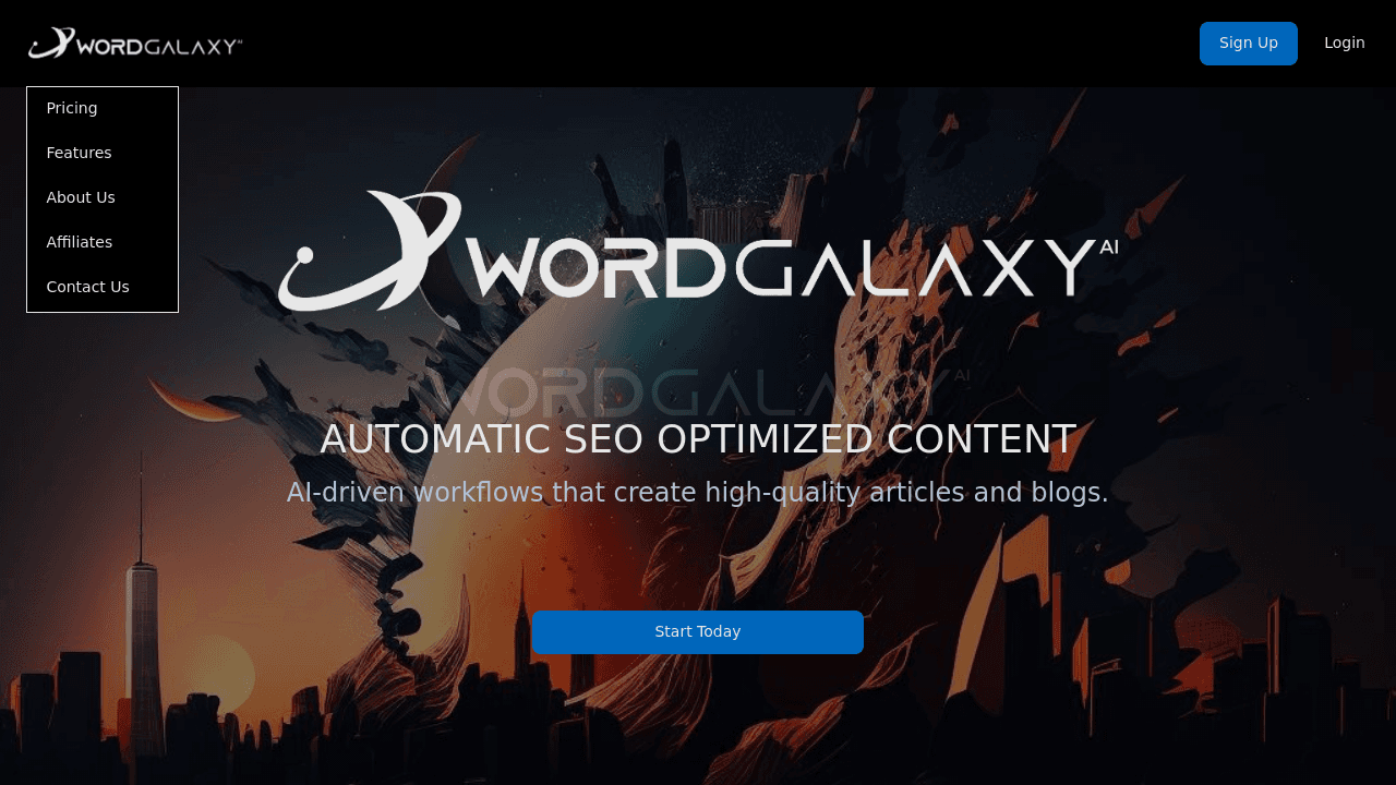 Wordgalaxy interface screenshot showing main features and user interface