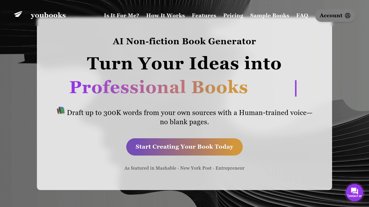Youbooks.com interface screenshot showing main features and user interface