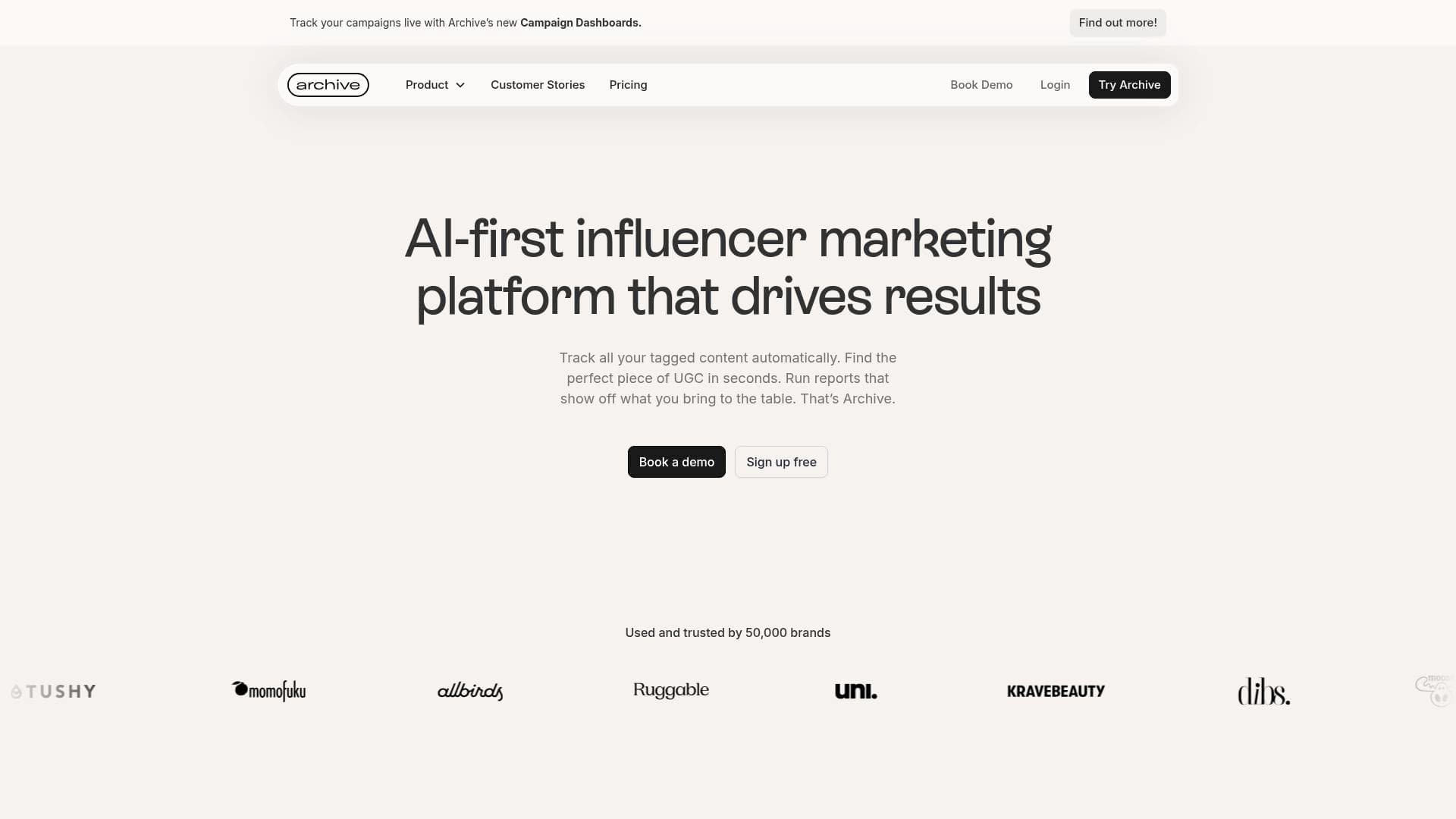Archive interface screenshot showing main features and user interface