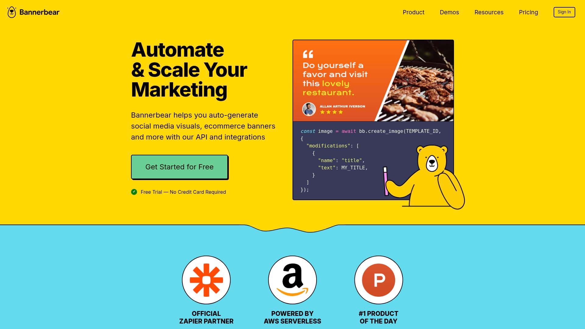 BannerBear interface screenshot showing main features and user interface
