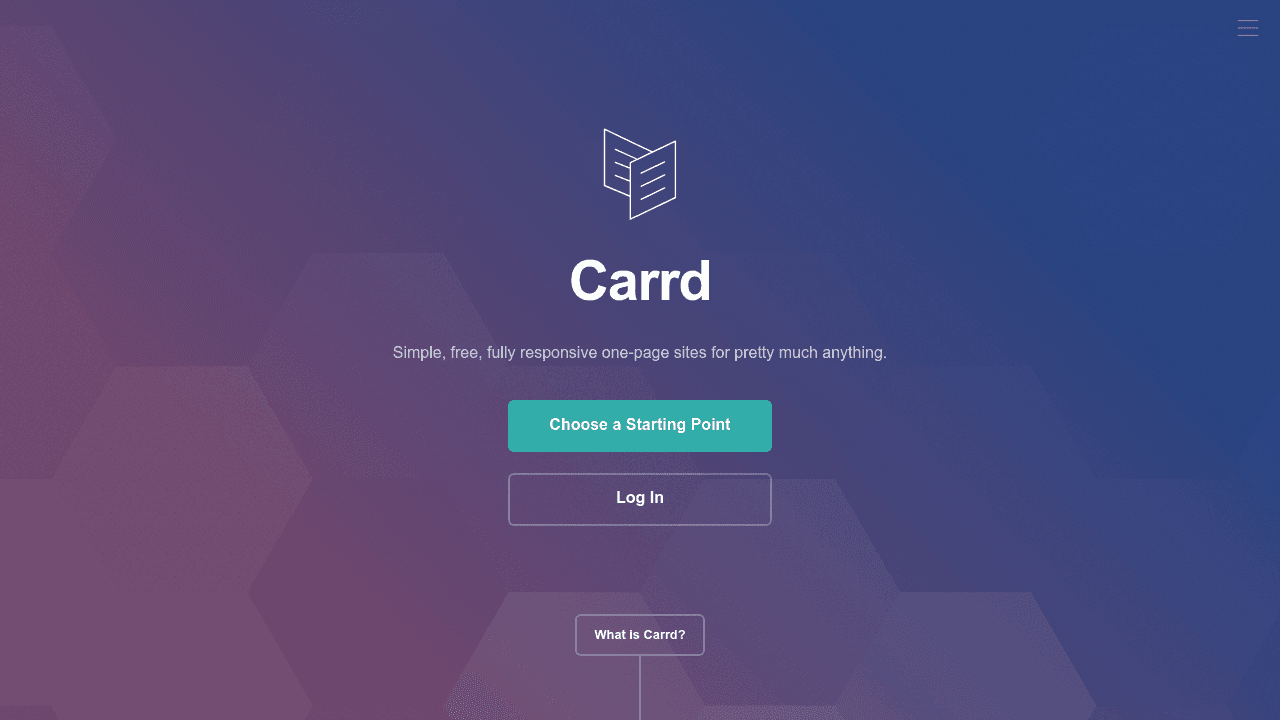 A screenshot of Carrd