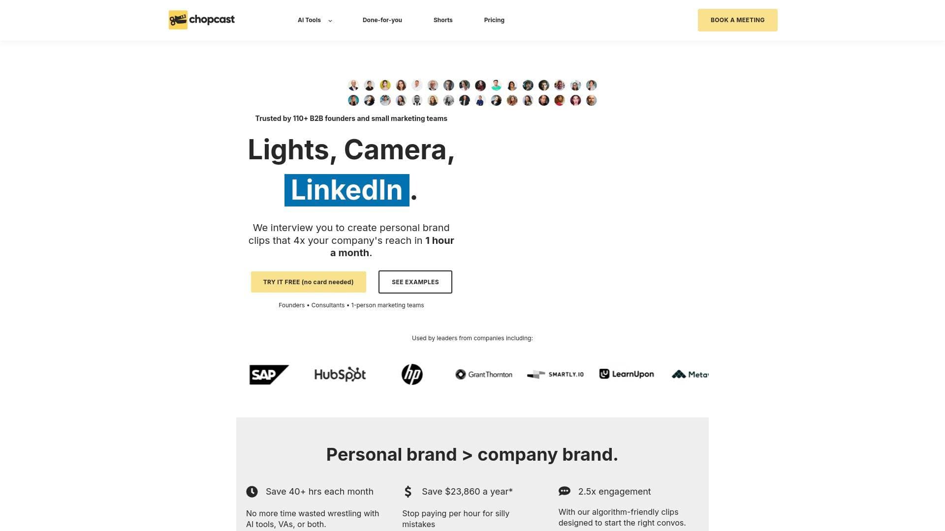 Chopcast interface screenshot showing main features and user interface