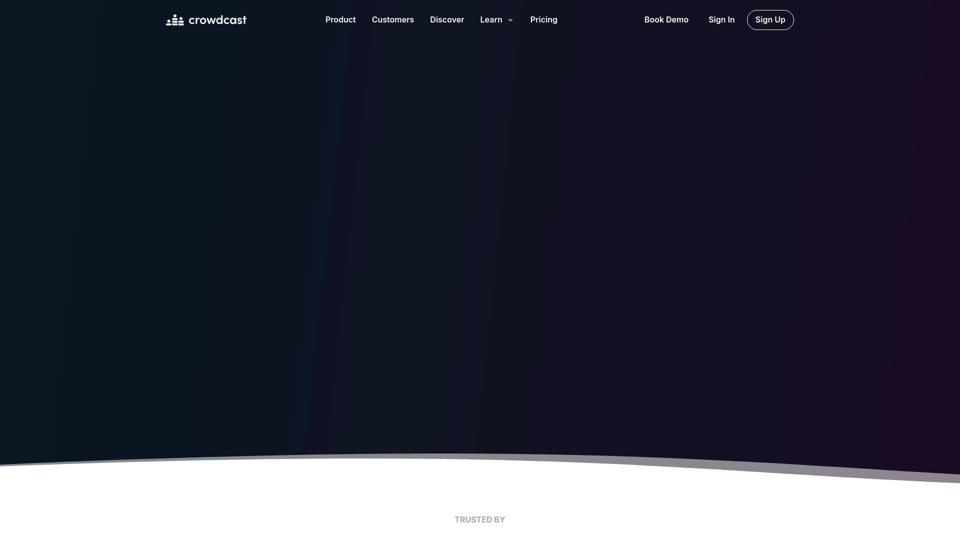 Crowdcast interface screenshot showing main features and user interface