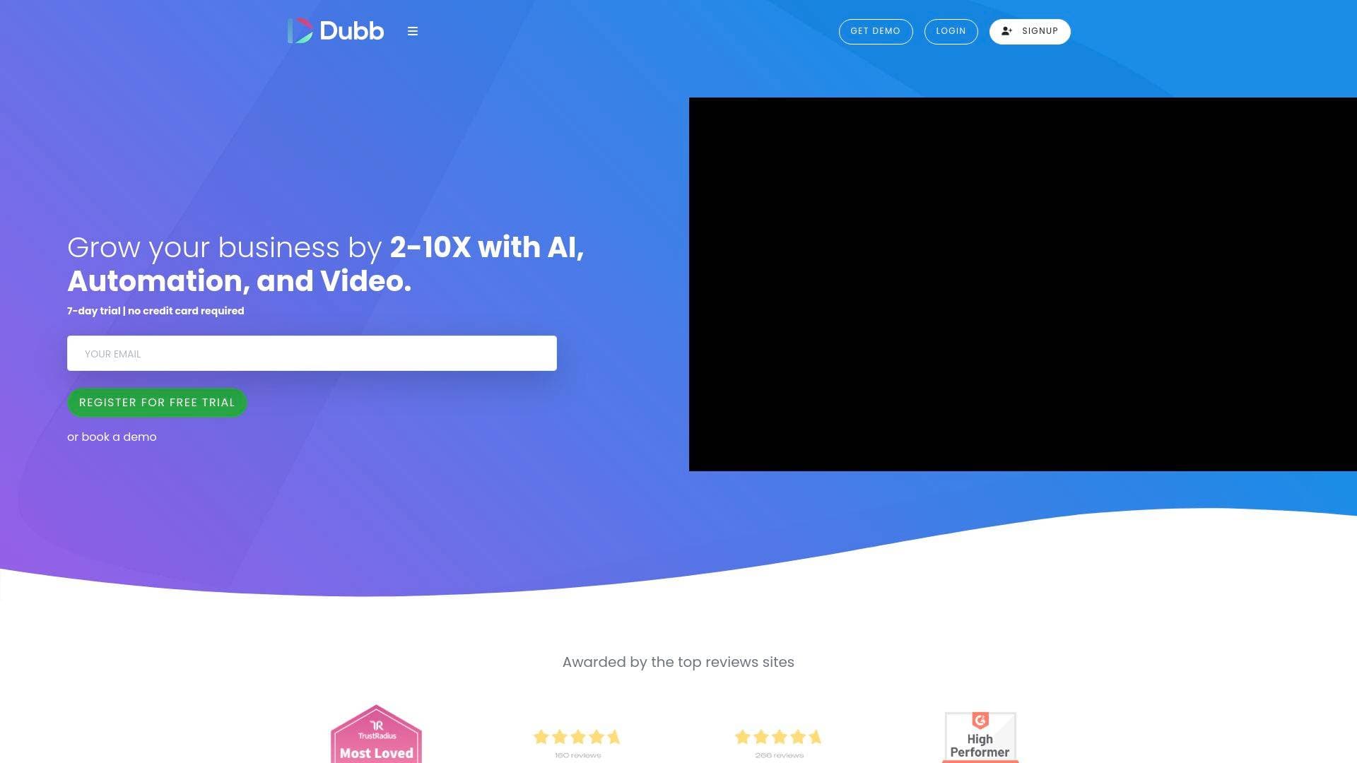 Dubb interface screenshot showing main features and user interface