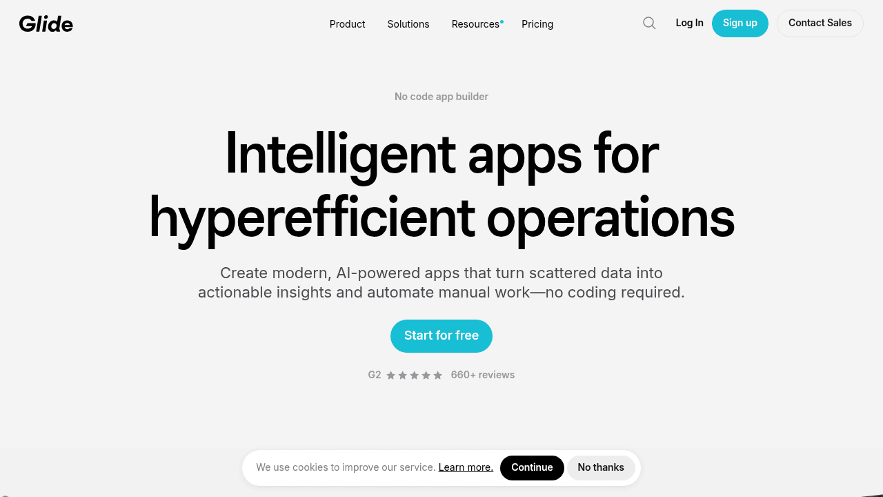 A screenshot of Glide