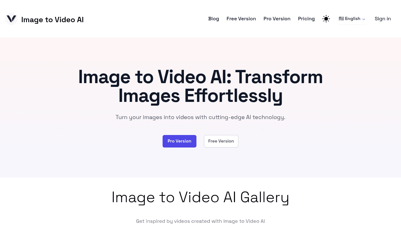 A screenshot of Image to Video AI
