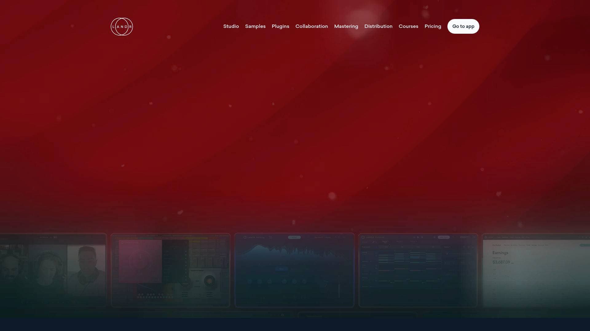 Landr interface screenshot showing main features and user interface