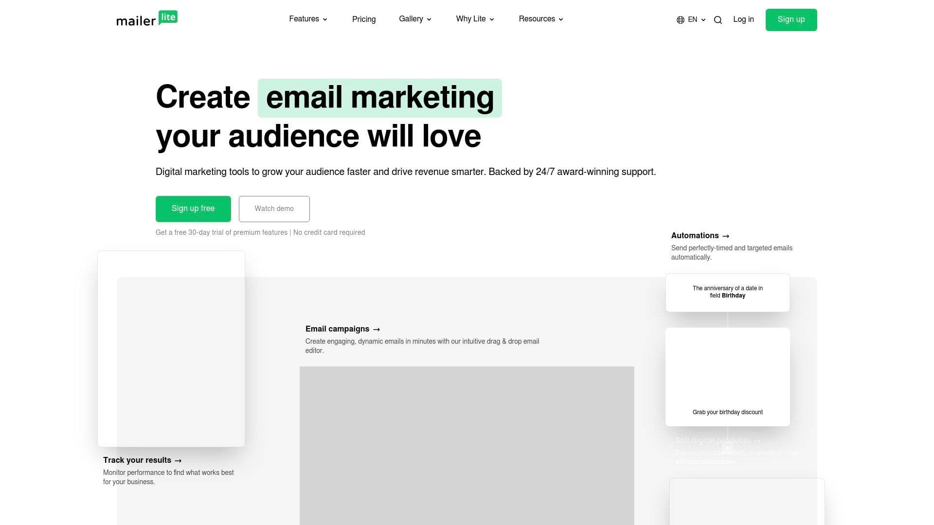 Mailjet interface screenshot showing main features and user interface
