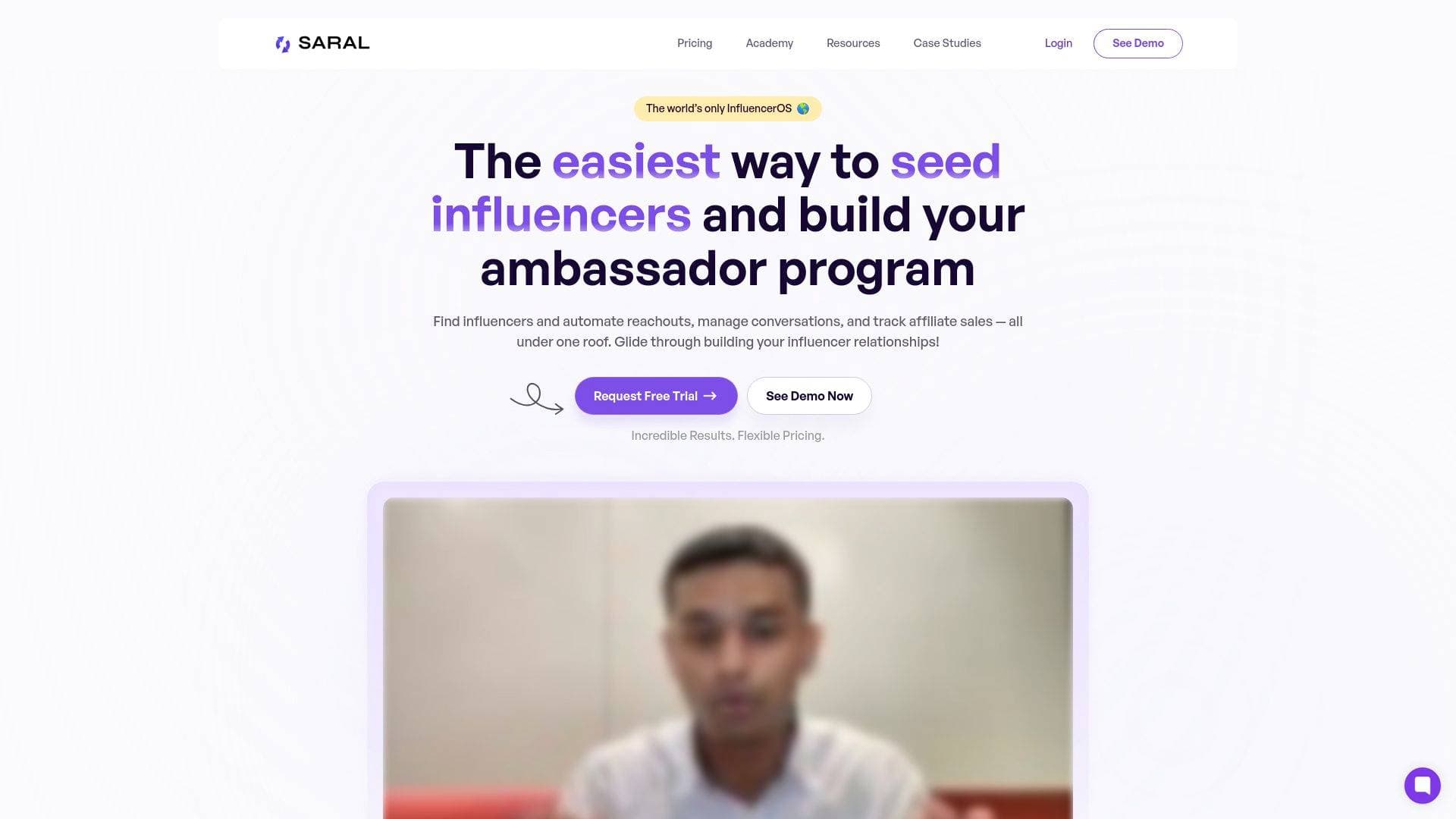 SARAL interface screenshot showing main features and user interface
