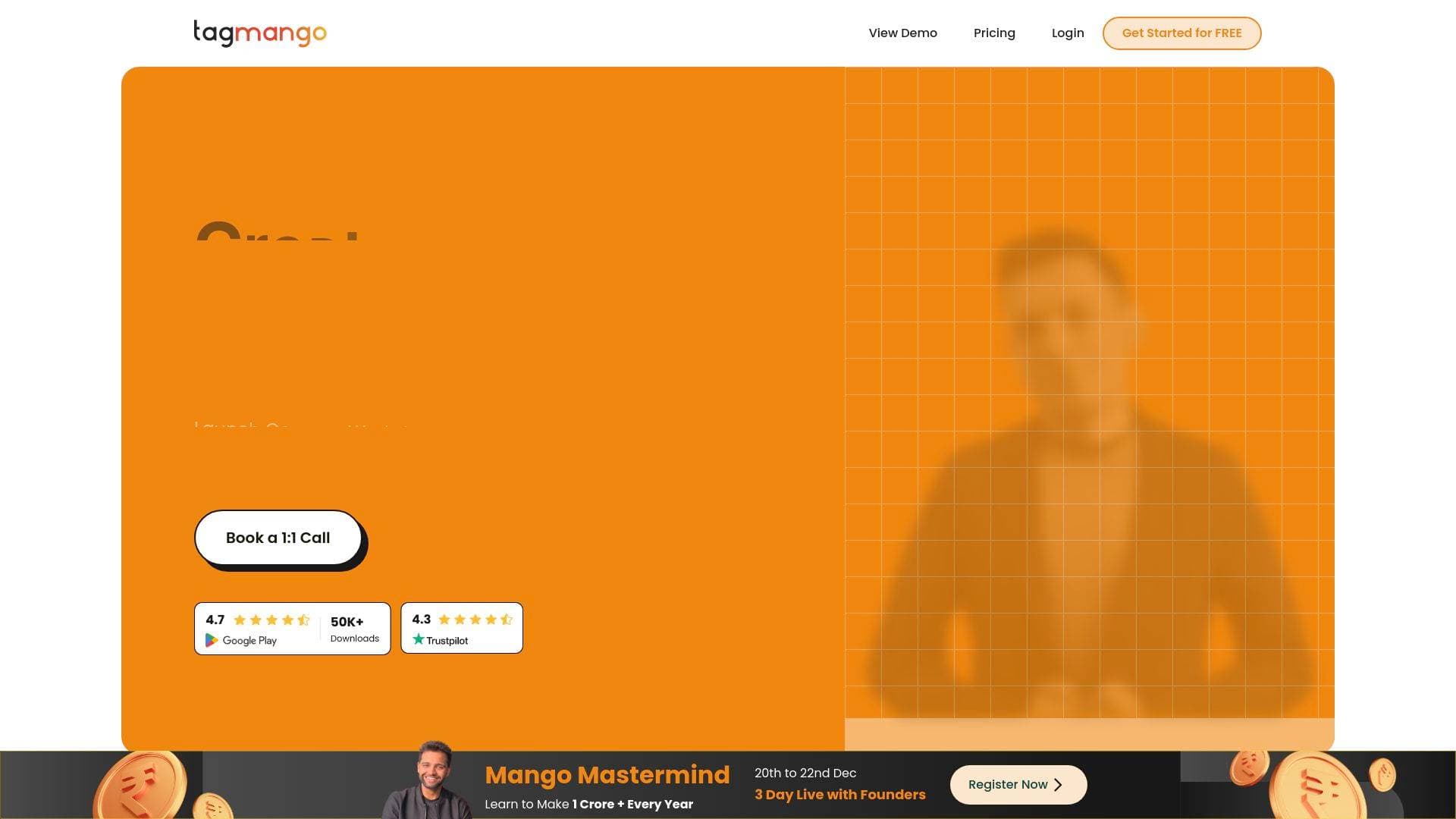 TagMango interface screenshot showing main features and user interface