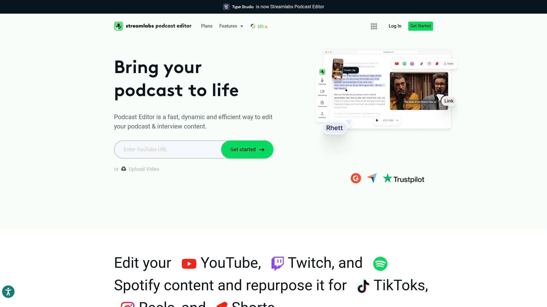 Type Studio interface screenshot showing main features and user interface