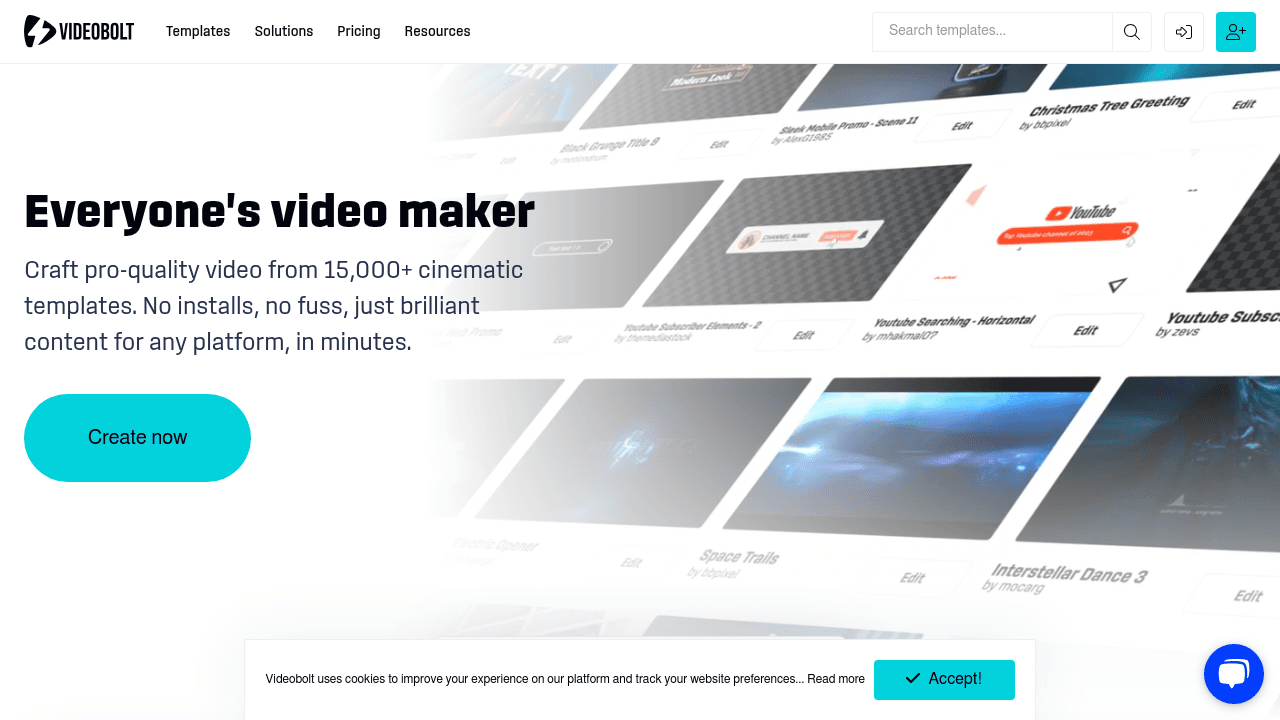 A screenshot of Videobolt