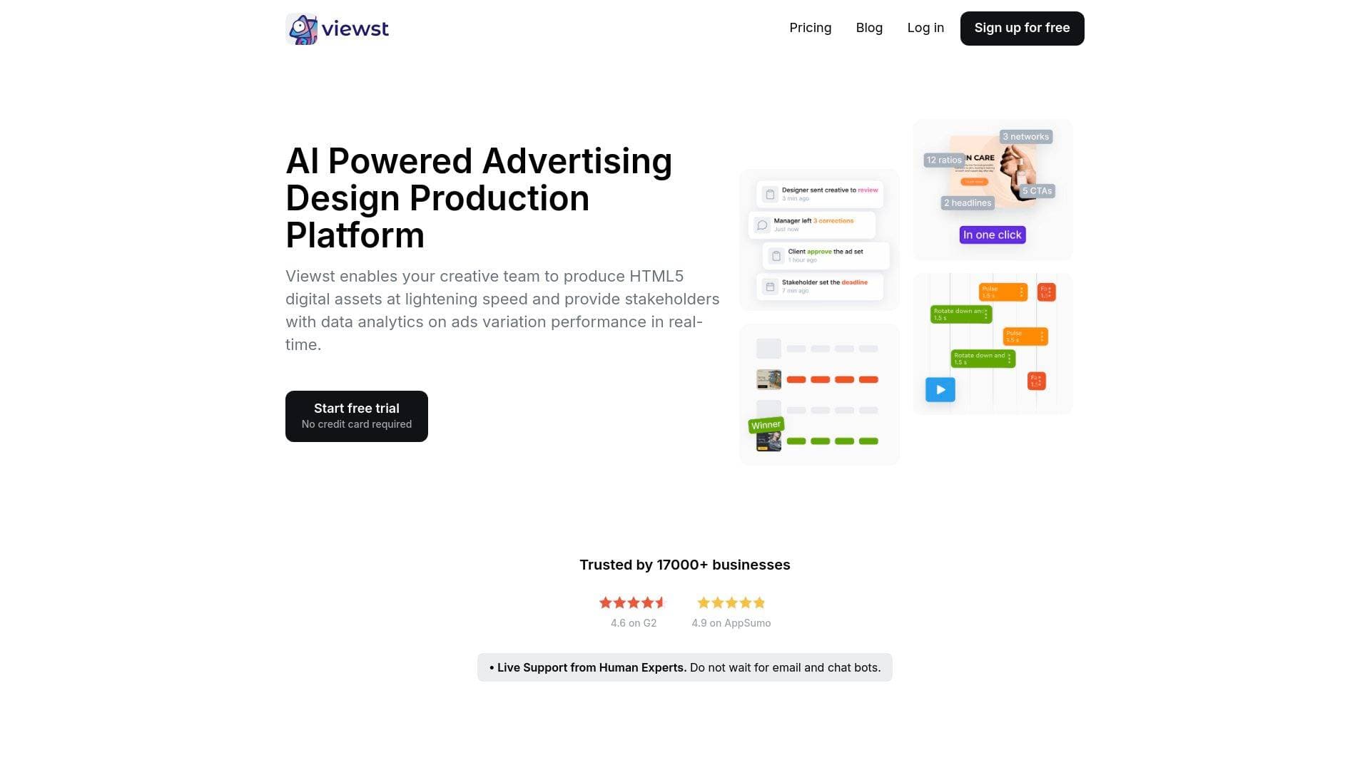 Viewst interface screenshot showing main features and user interface