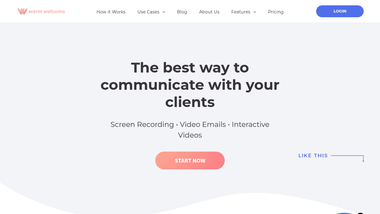 A screenshot of WarmWelcome