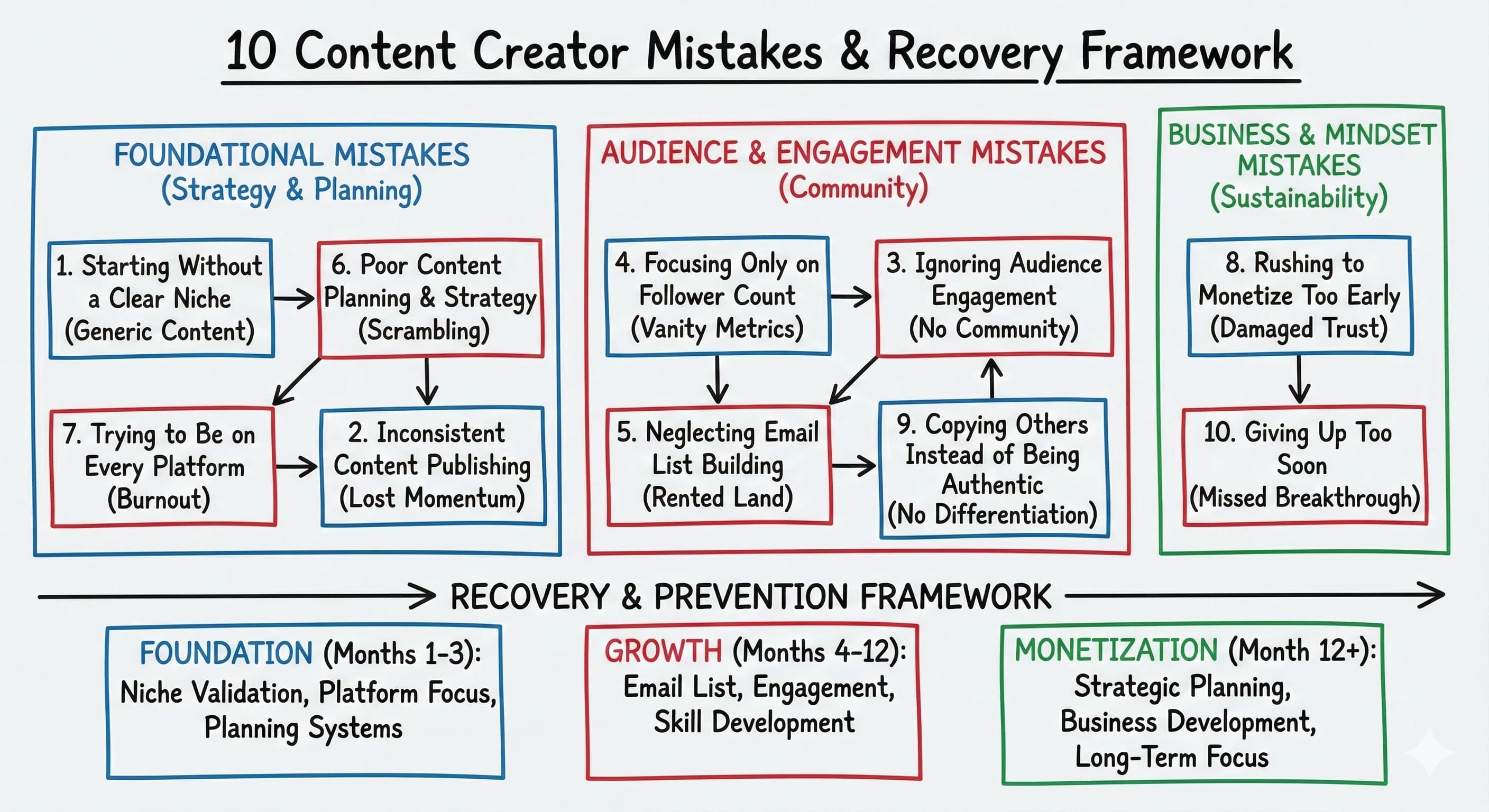 10 Content Creator Mistakes That Kill Growth (And How to Fix Them)