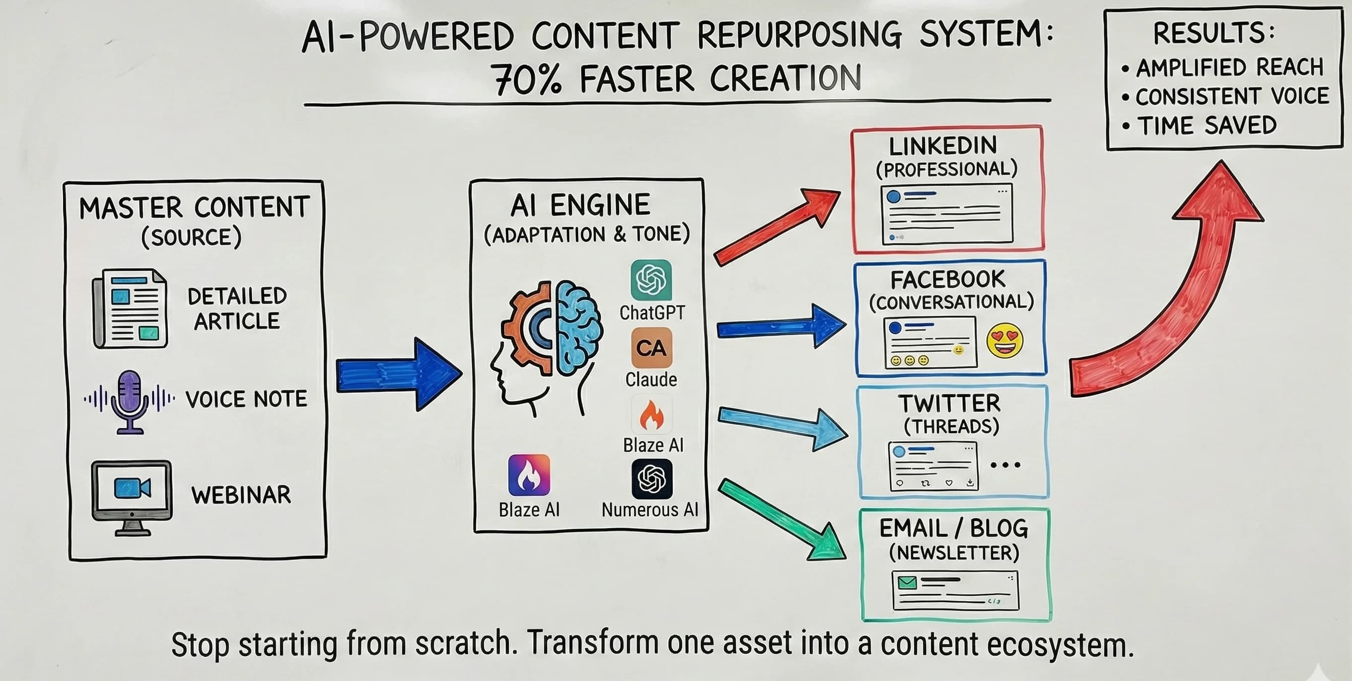AI-Powered Content Repurposing: How to Create Content 70% Faster - Featured blog post image