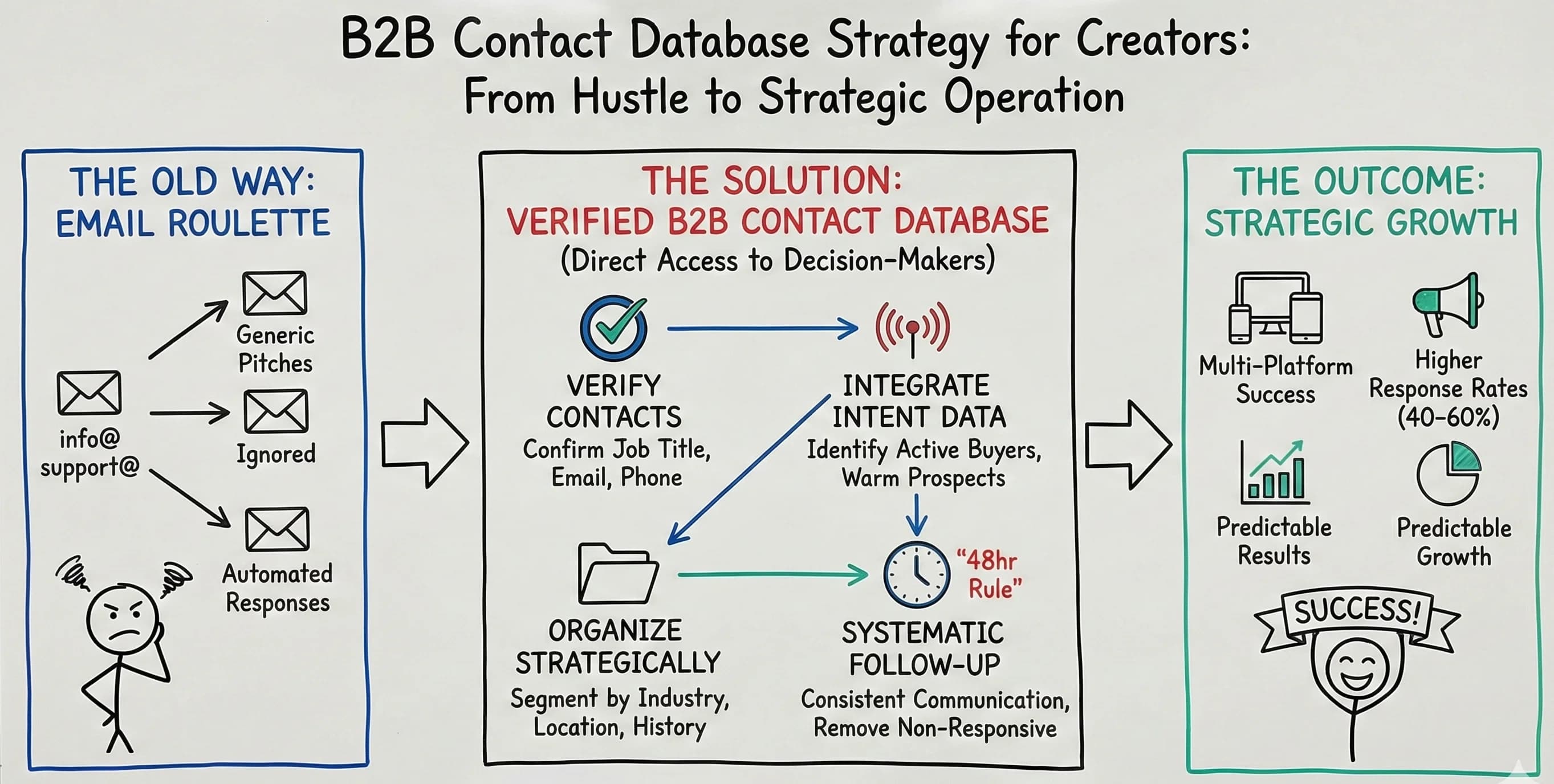 B2B Contact Database Strategy: Direct Access to Marketing Decision-Makers for Content Creators - Featured blog post image