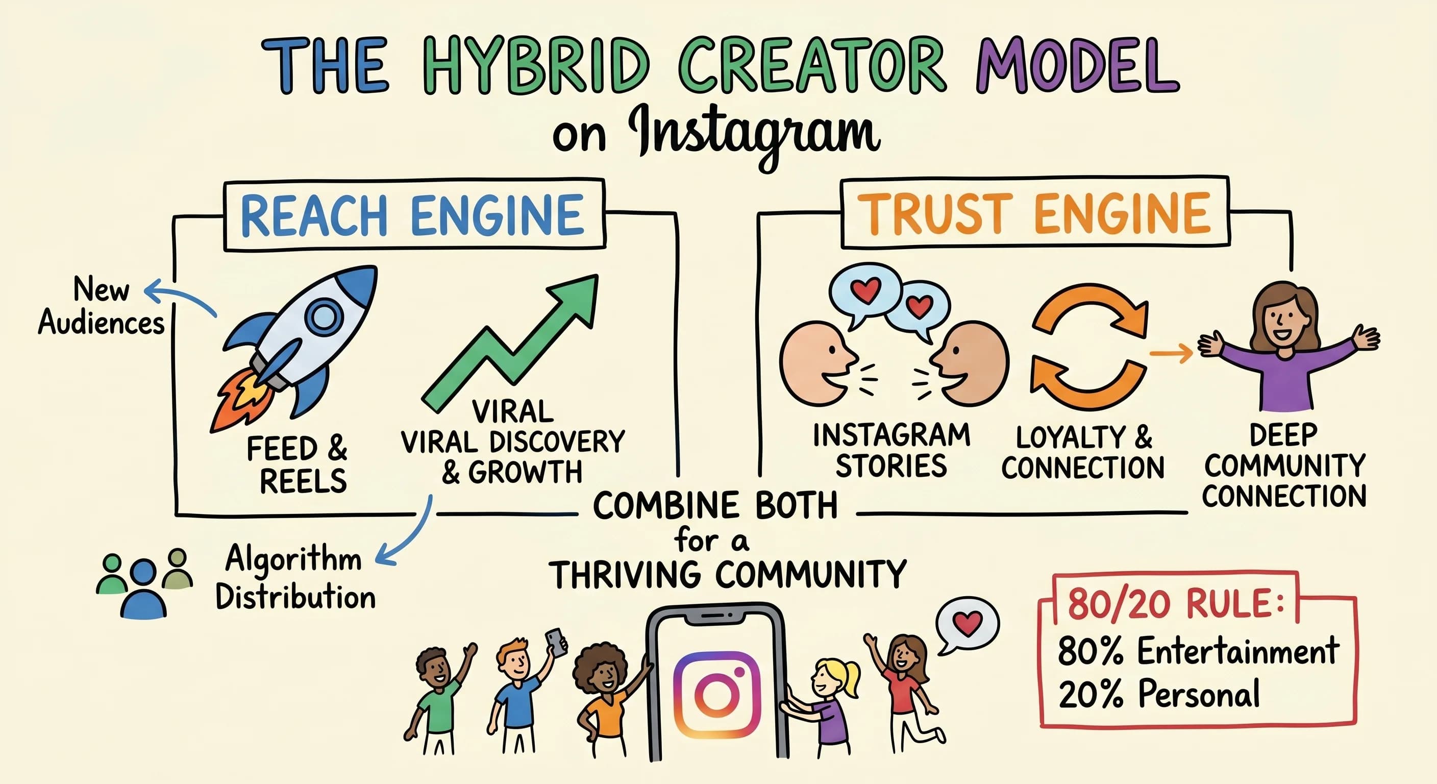 How to Build a Loyal Community on Instagram Using the Hybrid Creator Model - Featured blog post image