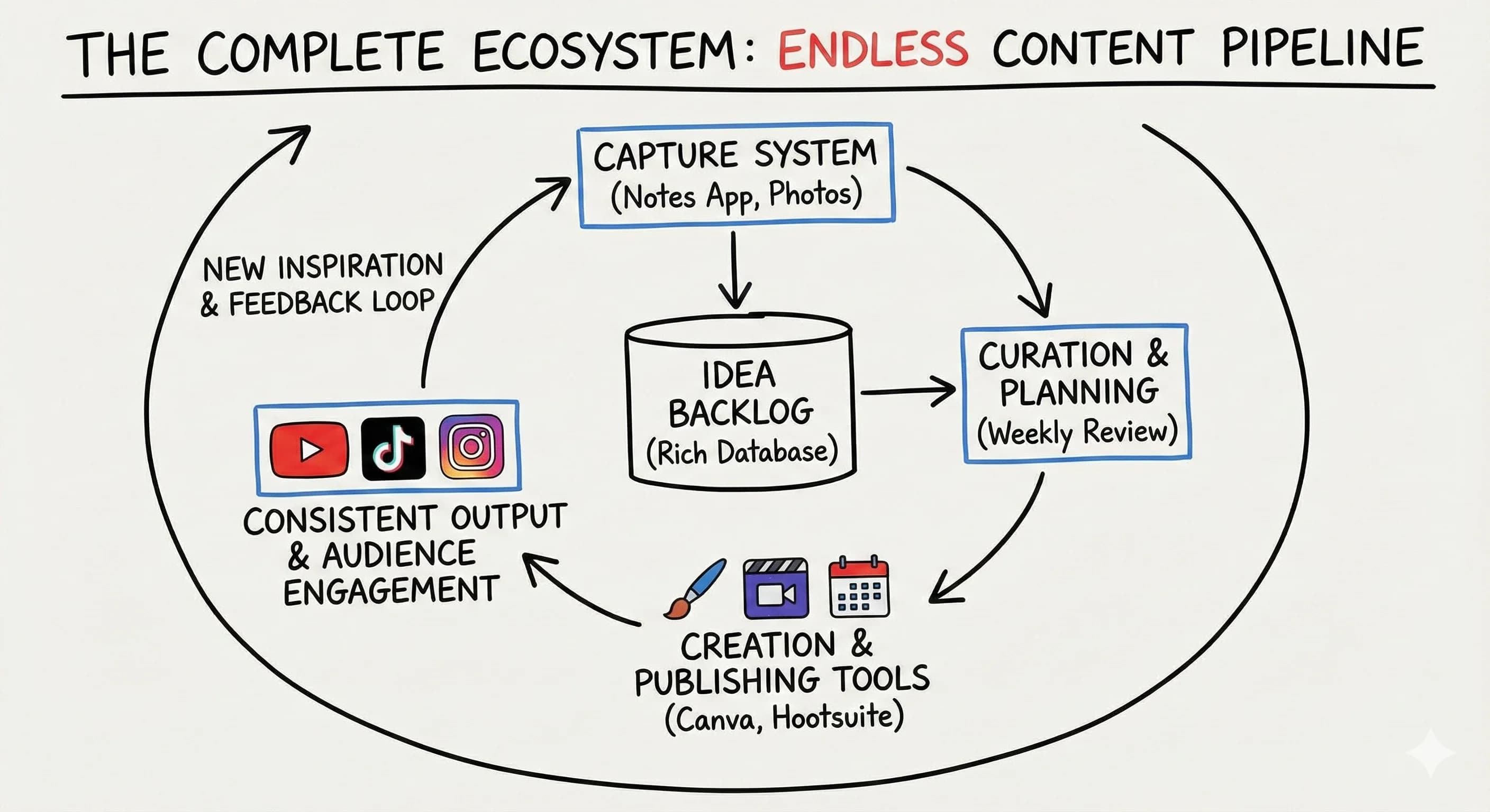Never Run Out of Content Ideas: The Ultimate Content Creation System for Modern Creators - Featured blog post image